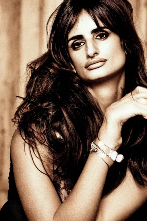 Prompt: penelope cruz, photo, portrait, close up, kodak, warm lightning, lomography