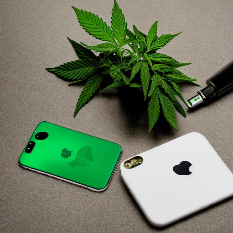 Prompt: Apple-branded marijuana vape