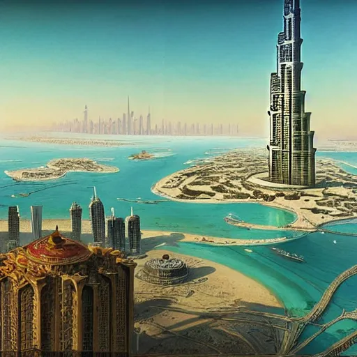 Image similar to gta : dubai, by ferdinand knab