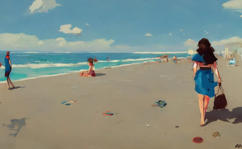 Image similar to a day at the beach by Atey Ghailan and Garmash, Michael