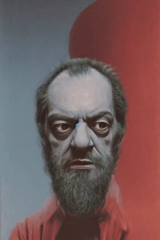 Image similar to portrait of Stanley Kubrick by Zdzislaw Beksinski