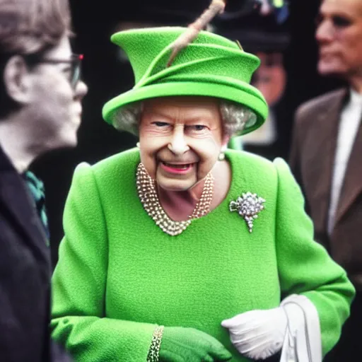 Image similar to queen elizabeth as the riddler