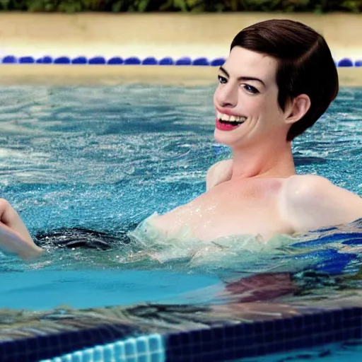 Image similar to Anne Hathaway In a swimming pool swimming