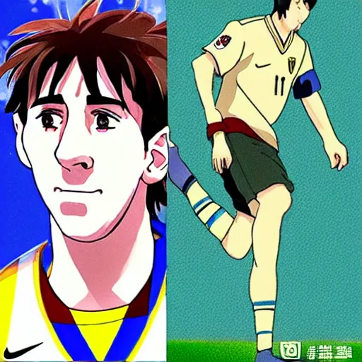 Image similar to Messi in the style of Studio Ghibli