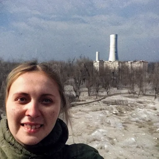 Image similar to last selfie from ukraine after nuclear - war