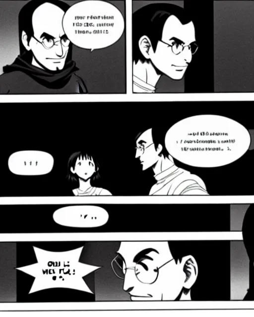 Image similar to steve jobs the manga, best scene