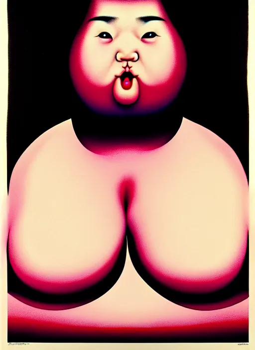 Image similar to portrait cute fat woman by shusei nagaoka kaws, david rudnick, takato yamamoto, airbrush on canvas pastell colors cell shaded 8 k