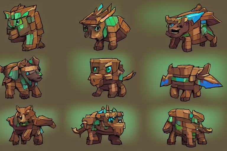 Image similar to Hytale Kweebec, Concept Art, Quality detailed sketch, cute blocky character