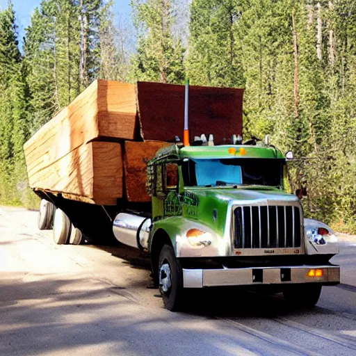 Image similar to a logging truck hauling journals and sketchbooks