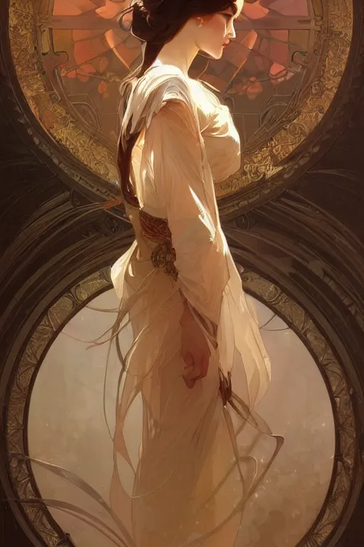 Image similar to i've met you thousands of times in thousands of stories, romantic, elegant intricate digital painting artstation concept art smooth sharp focus illustration, art by artgerm and greg rutkowski and alphonse mucha