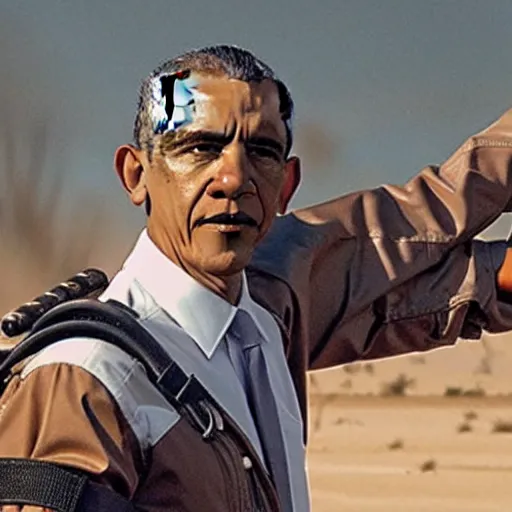 Image similar to barack obama as a character in mad max