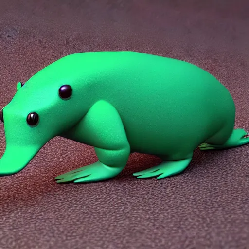 Prompt: 3 d render of a platypus