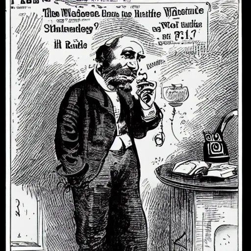 Image similar to man with a cell phone, 1871 Punch magazine cartoon