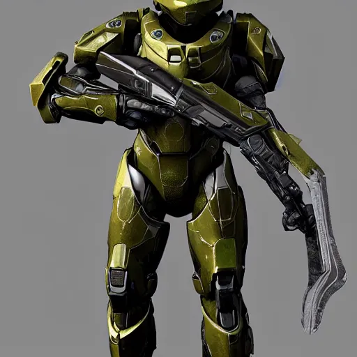 Prompt: 3 d character design, full body armor halo 5 : guardians halo : reach master chief halo 3 halo 4, others, video game, infantry, fictional character, unreal engine, octane, render.