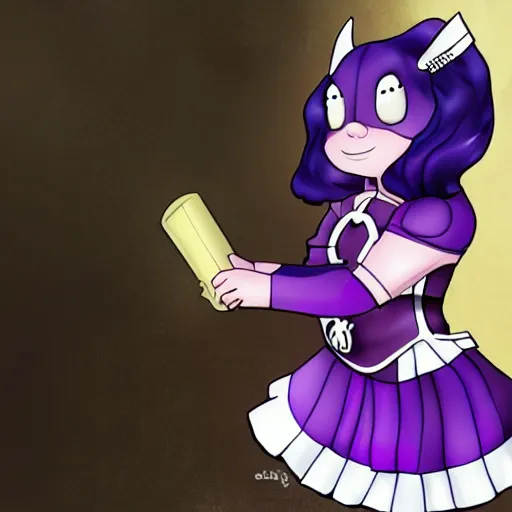 Prompt: Thanos wearing a cute maid outfit, photograph, sharp focus