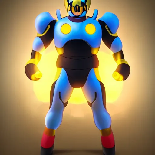 Image similar to an epic anime of energy man next to kirby, ghibli, unreal 5, octane render, rpg portrait, dynamic lighting, epic, epic anime, 2 d