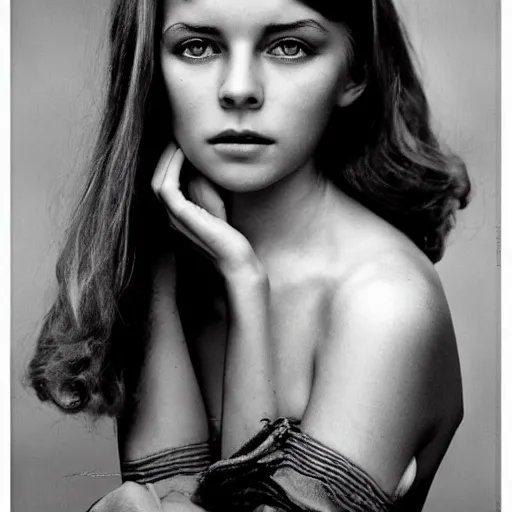 Image similar to beautiful ukrainian young woman by terry o'neill