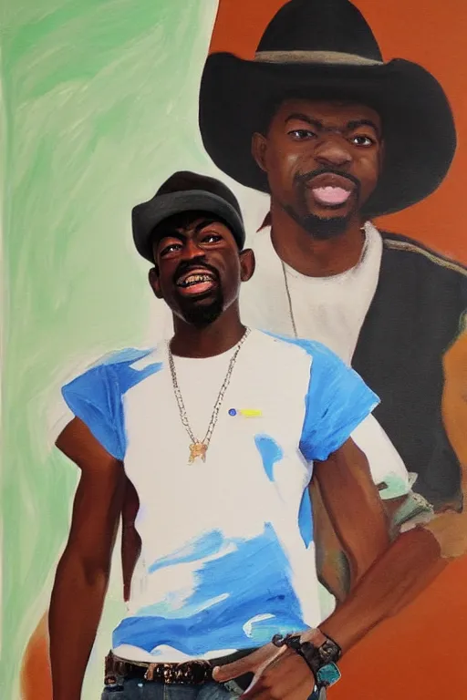 Image similar to lil nas x painting