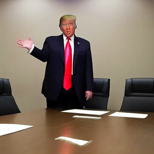 Image similar to Donald Trump in better call Saul meeting room