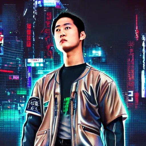 Prompt: cyberpunk shohei ohtani