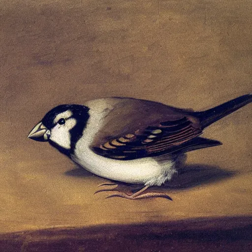 Image similar to a sparrow, by Francisco de Goya and Diego Velazquez, oil on canvas