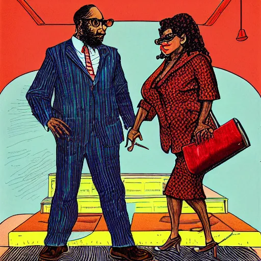 Image similar to The Artwork of R. Crumb and his Cheap Suit Aunt Jamima tells you to eat pancakes and syrup, pencil and colored marker artwork, trailer-trash lifestyle