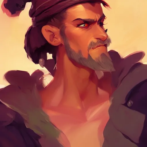 Prompt: portrait of a male fantasy pirate, behance hd artstation, style of jesper ejsing, by rhads, makoto shinkai and lois van baarle, ilya kuvshinov, ossdraws