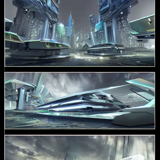 Prompt: futuristic city using conceptual art, concept art