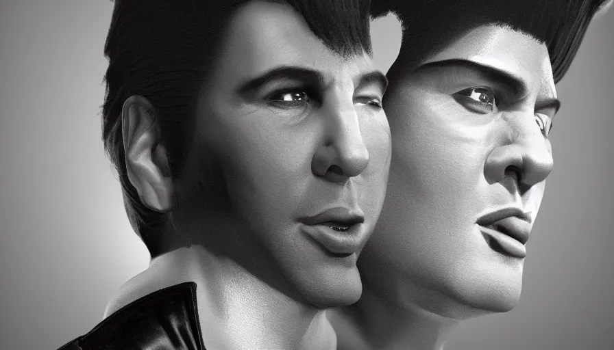 Image similar to John Travolta as Elvis, hyperdetailed, artstation, cgsociety, 8k