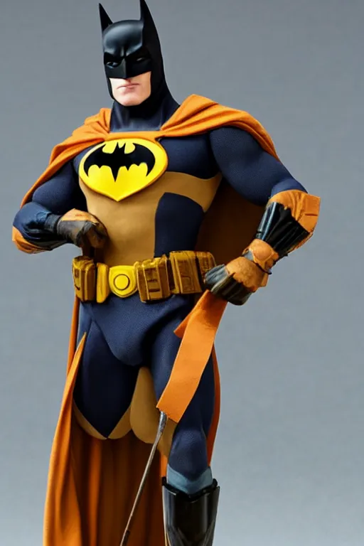 Image similar to painting of batman 1 2 inch action figurine hot toys'sideshow in the style of leonardo da vinci