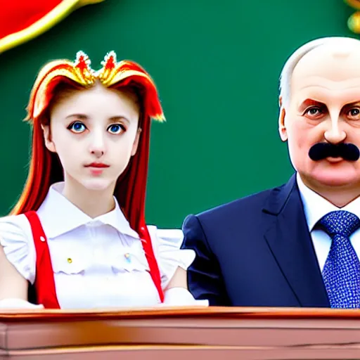 Image similar to president of belorussia, alexander lukashenko as anime princess, sailor moon, anime,WLOP, perfect faces, fine details