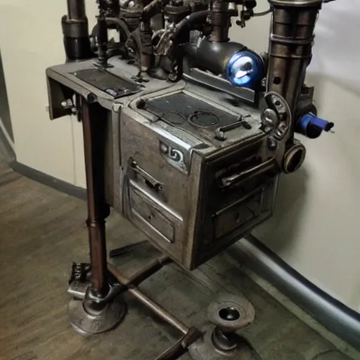 Prompt: steampunk copy machine