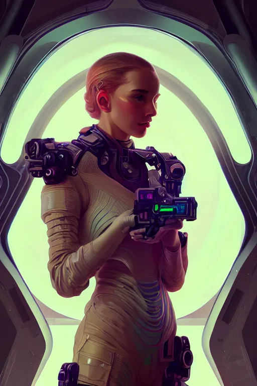 Prompt: portrait futuristic Airforce Girl, inside future fighter, ssci-fi, fantasy, intricate, very very beautiful, elegant, human anatomy, neon light, highly detailed, digital painting, artstation, concept art, smooth, sharp focus, illustration, art by tian zi and WLOP and alphonse mucha