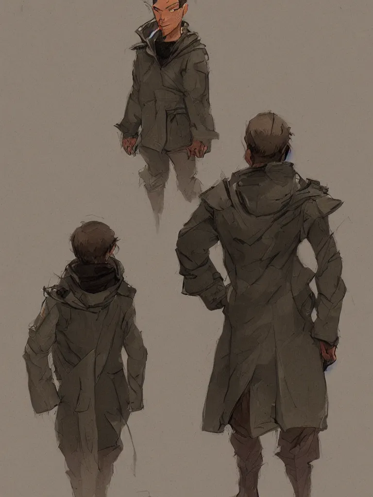 Image similar to rain coat by disney concept artists, blunt borders, rule of thirds