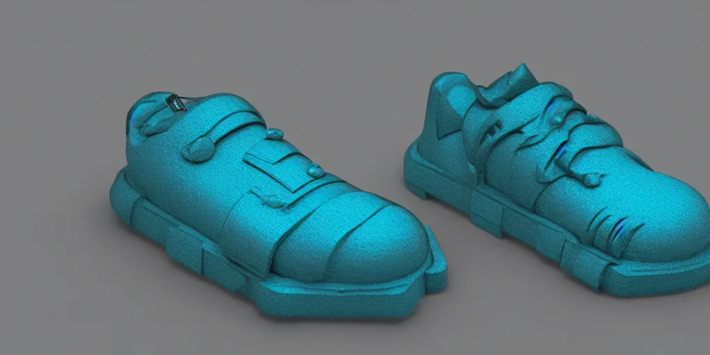 Prompt: sneaker made out of lego, teal color, steampunk, sculpture, cinema 4 d, octane render, rack focus