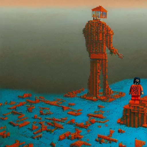 Image similar to lego beksinski