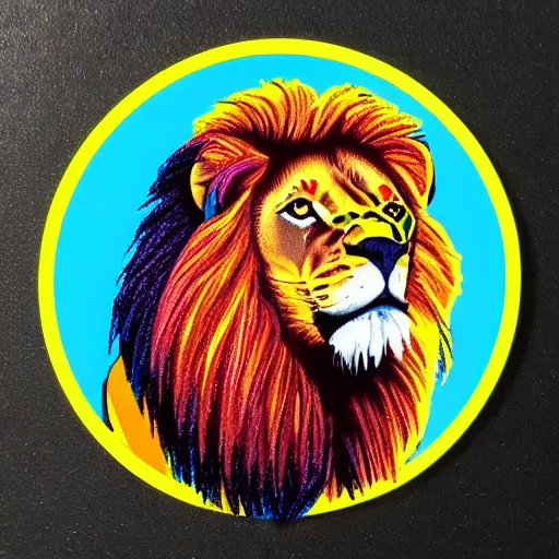 Image similar to A nice colorful male-lion with full mane sticker