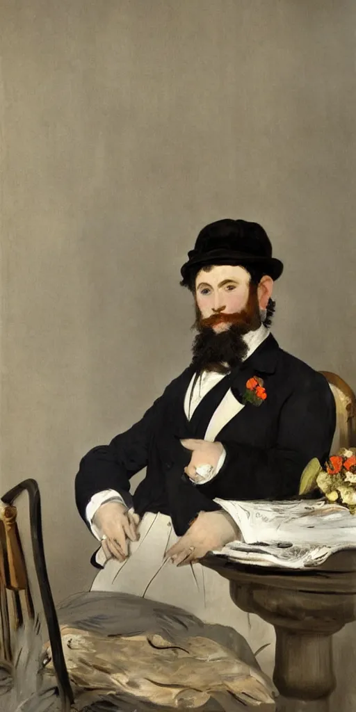 Prompt: manet was born into a wealthy family in paris in 1 8 3 2, digital art, 3 d rendering