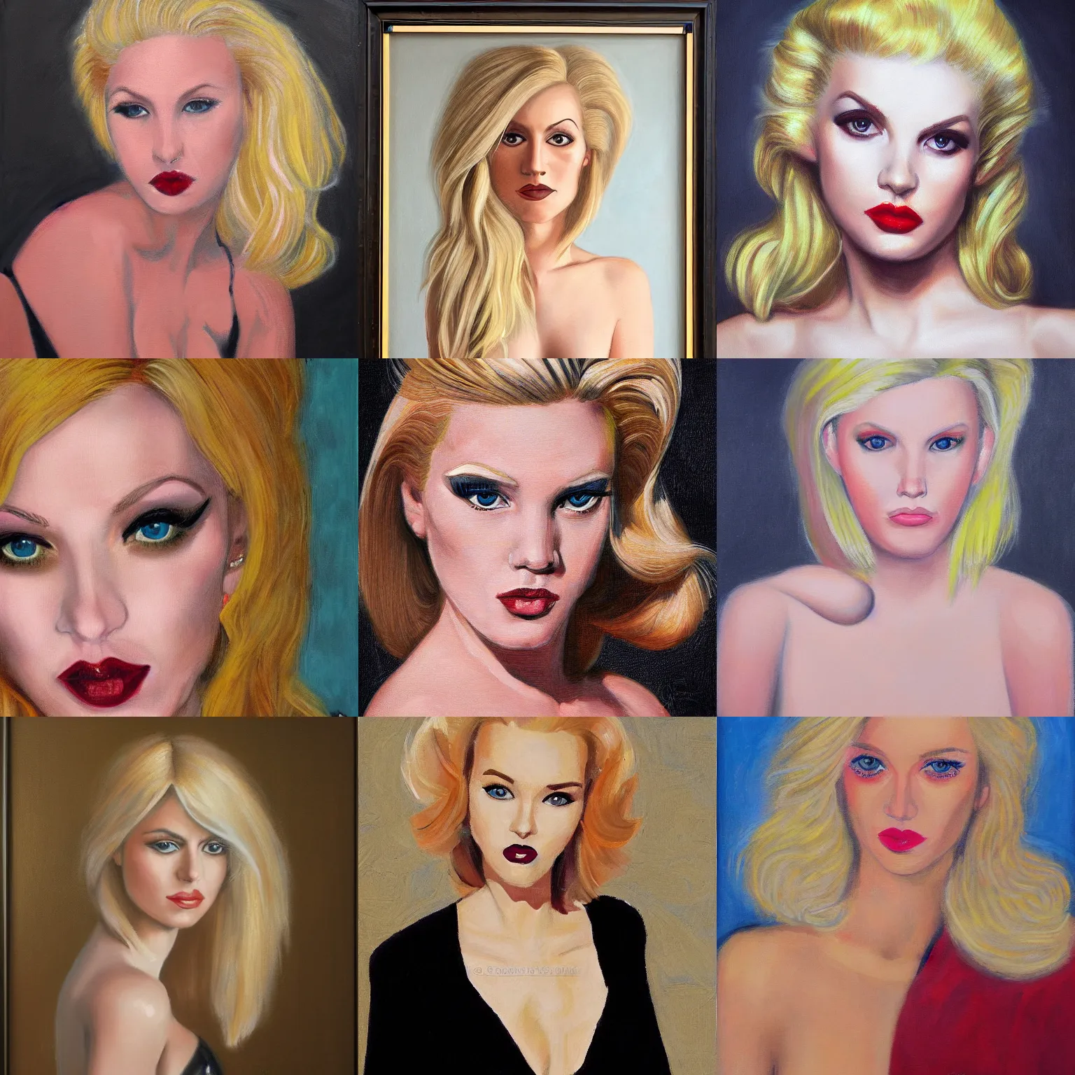 Image similar to portrait of a blonde femme fatale by Glen Orbik, - H 896