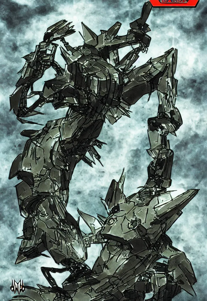 Prompt: Metal Gear Rex as a Magic the Gathering Trading Card.