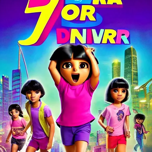 Prompt: Dora the explorer live action thriller cyber punk John Travolta directed by Michael Moore