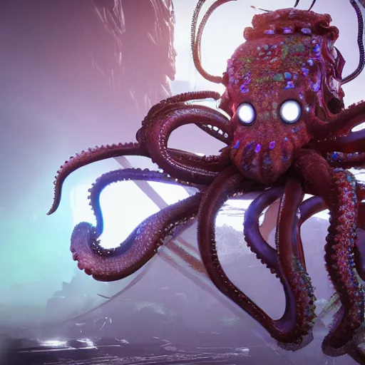 Prompt: cybernetic octopus from Horizon Zero Dawn