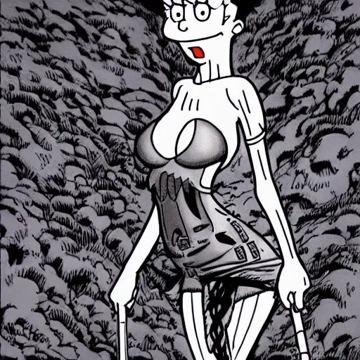 Image similar to marge simpson in berserk drawn by eiichiro oda