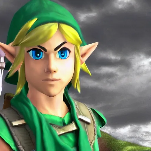 Image similar to 8 k photography from link from the legend of zelda, photorealistic