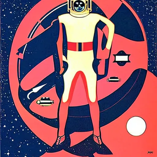 Image similar to legendary space warrior salman rushdie from the year 3 0 0 0, portrait by coles phillips