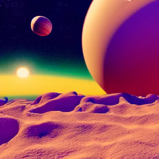 Image similar to a realistic planet made of candy with sea of milk and chocolate mountains, super realistic, unreal engine, octane render, 8 k