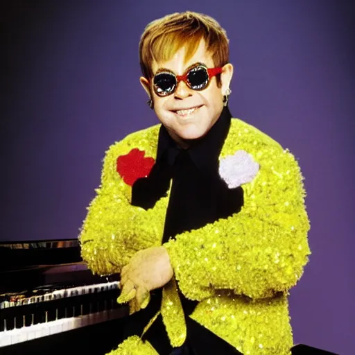 Image similar to elton john as a muppet