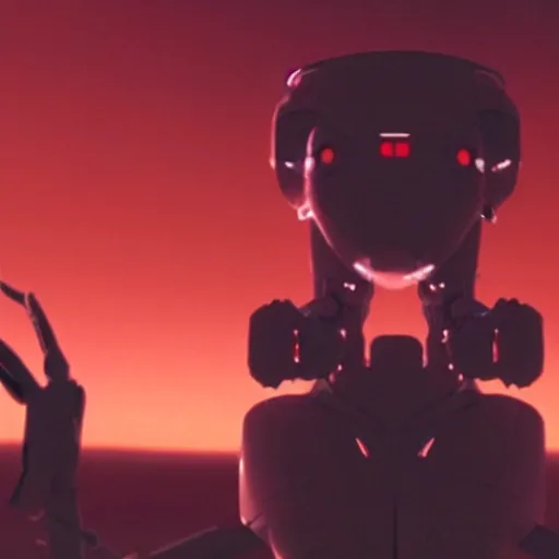 Prompt: movie still of robot evangelion, cinematic composition, cinematic light, criterion collection, by edgar wright