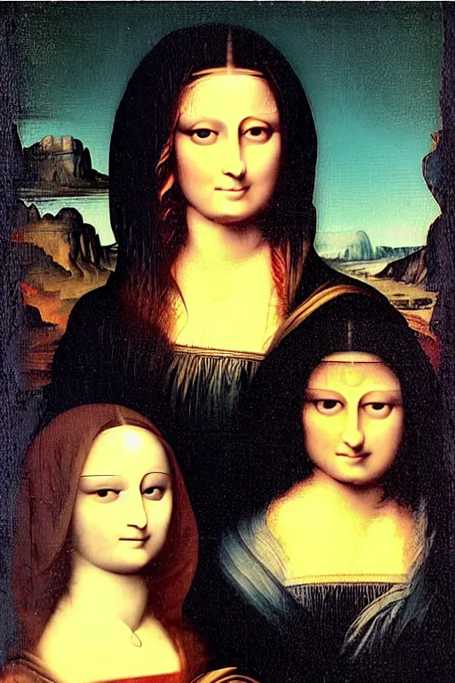 Prompt: “Two Mona Lisas”