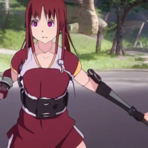 Image similar to Teen Sakura from Naruto in Sword Art Online Movie Adaptation